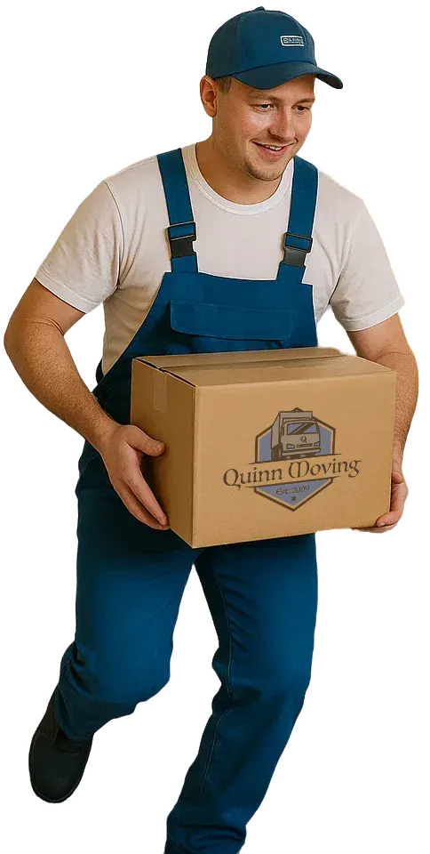 quinn moving labor with box
